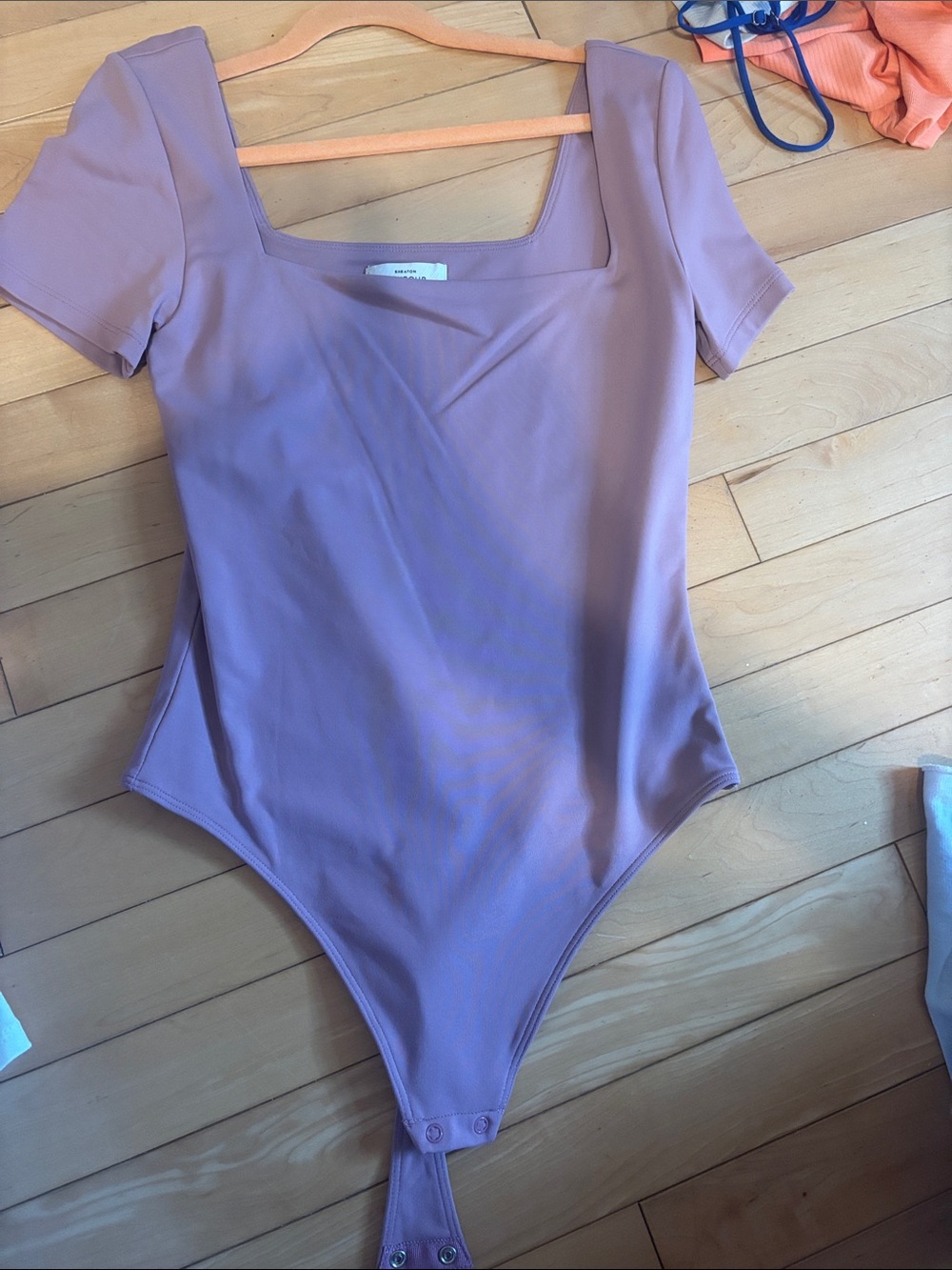 Babaton Mauve Square-Neck Womens One-Piece Bodysuit